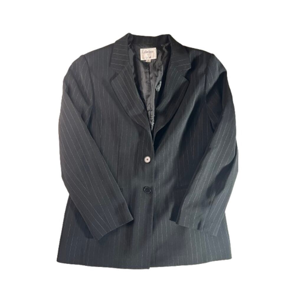 Collections for Le Suit black pinstripe blazer womens 16